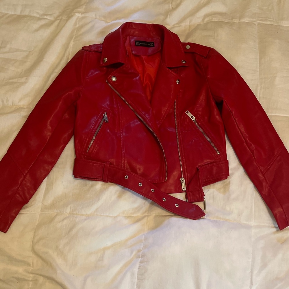 ❤️vegan leather❤️ motto jacket